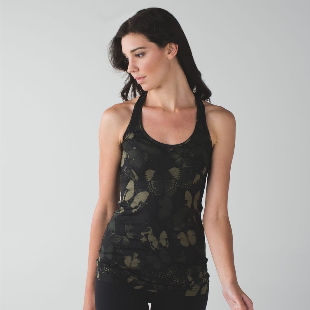 Lululemon racerback butterfly patterned tank top